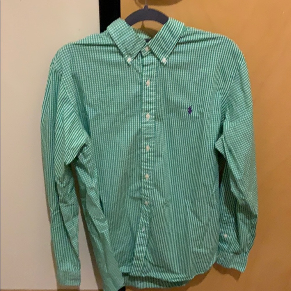 Light green dress shirt button up